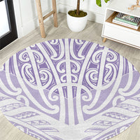 Purple New Zealand Puhoro Maori Tattoo Round Carpet