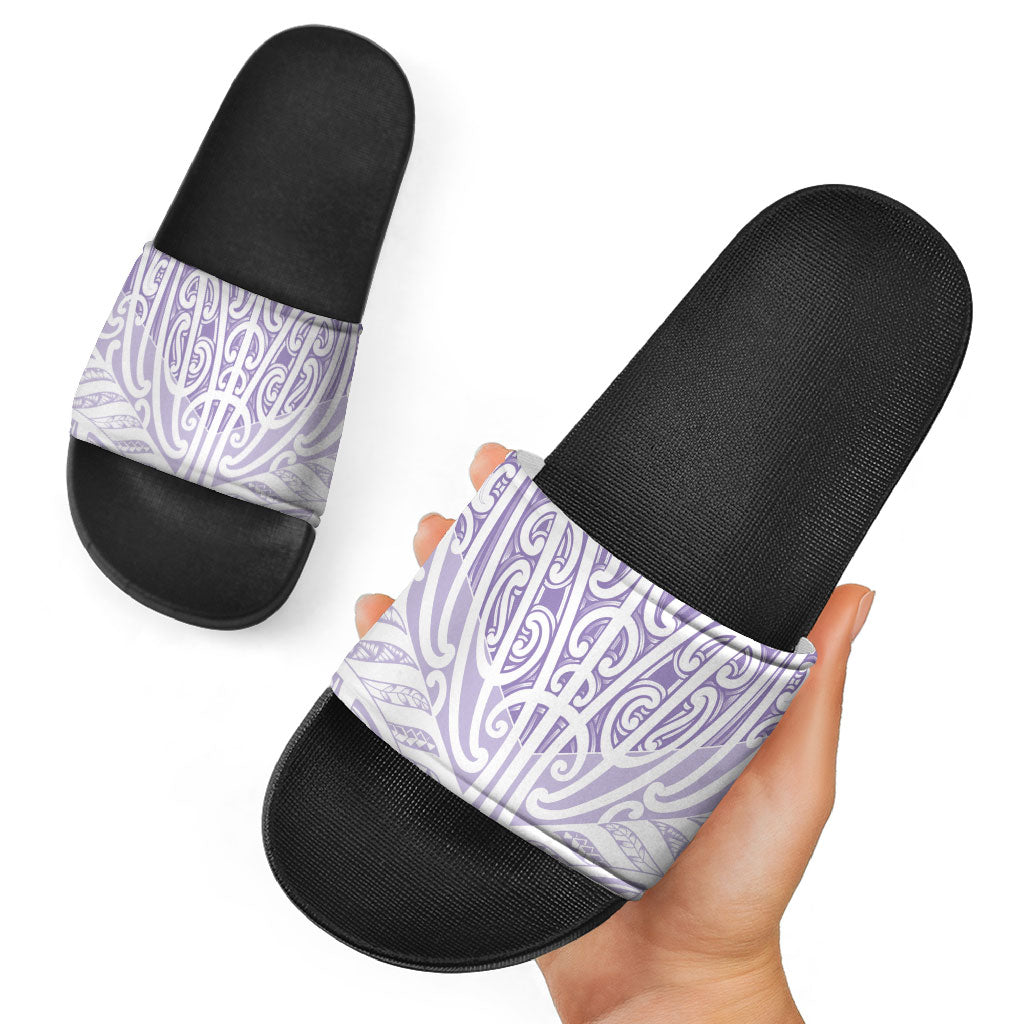 Purple New Zealand Puhoro Maori Tattoo Slide Sandals
