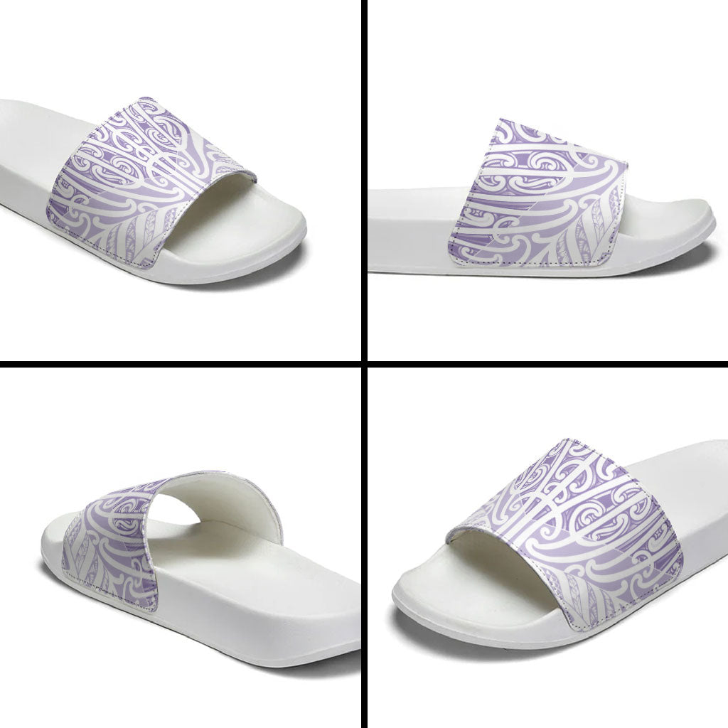 Purple New Zealand Puhoro Maori Tattoo Slide Sandals