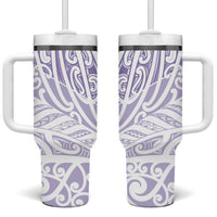 Purple New Zealand Puhoro Maori Tattoo Tumbler With Handle