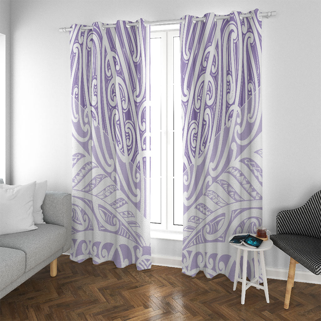 Purple New Zealand Puhoro Maori Tattoo Window Curtain