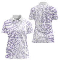 Purple New Zealand Puhoro Maori Tattoo Women Polo Shirt