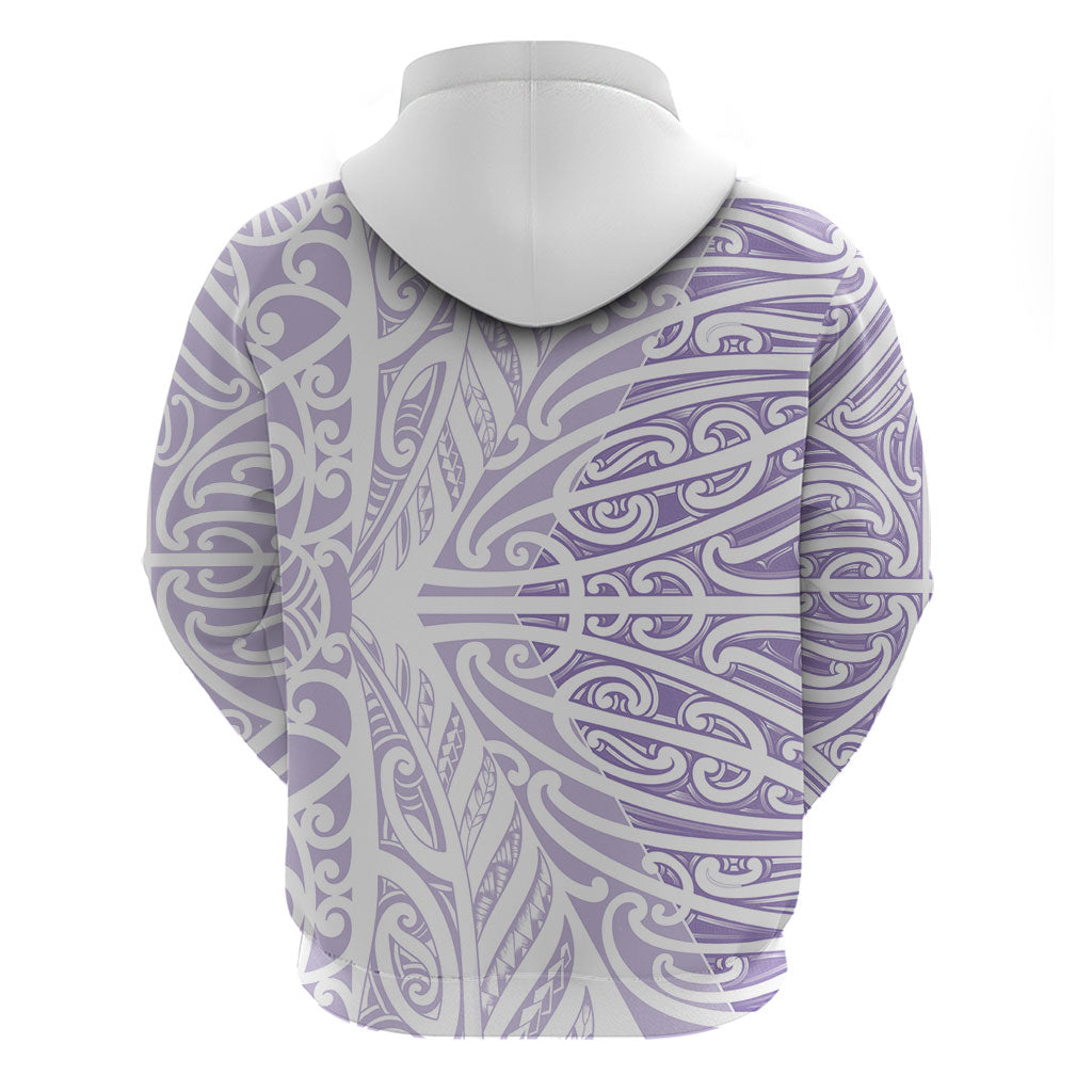 Purple New Zealand Puhoro Maori Tattoo Zip Hoodie