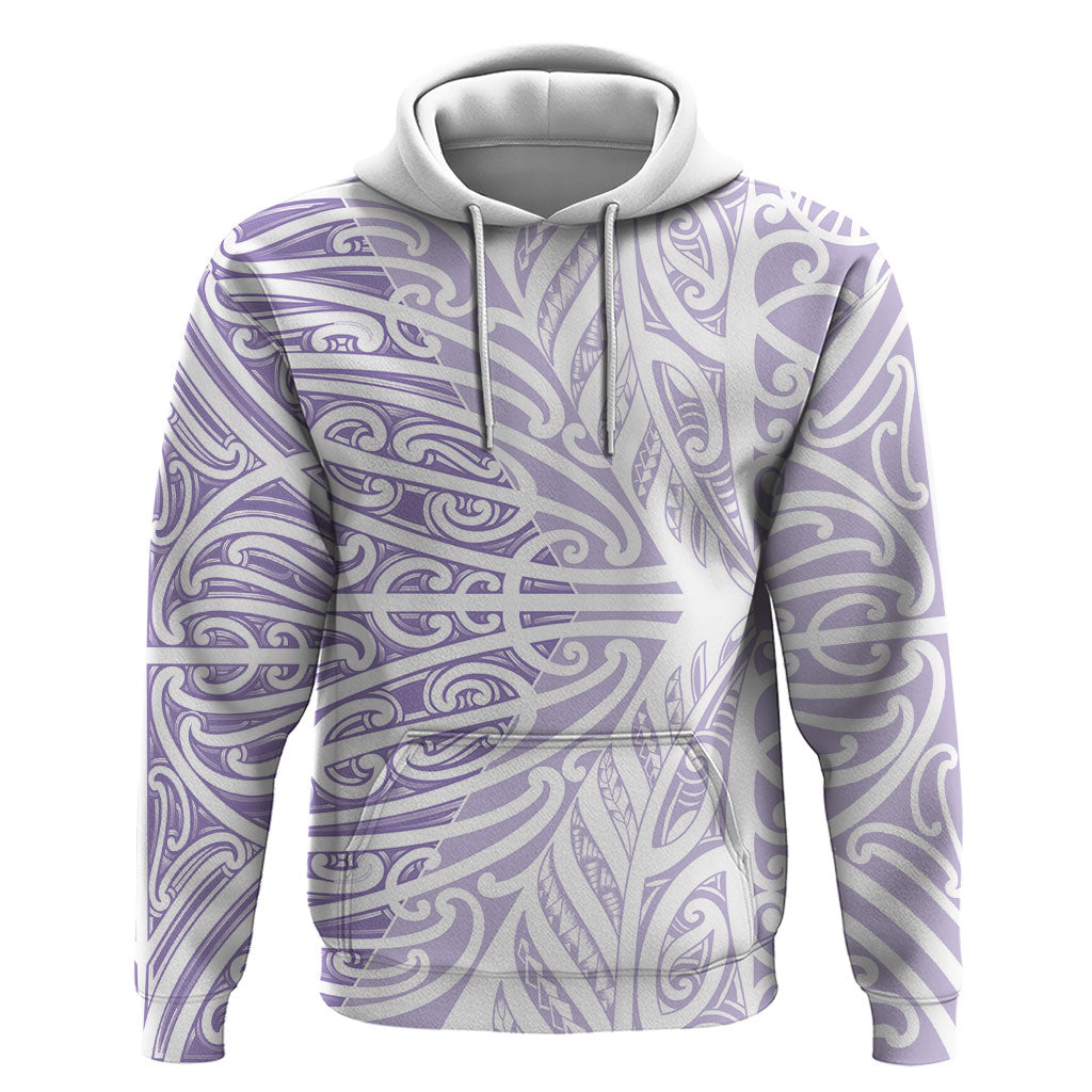 Purple New Zealand Puhoro Maori Tattoo Zip Hoodie