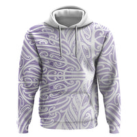 Purple New Zealand Puhoro Maori Tattoo Zip Hoodie