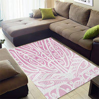 Pink New Zealand Puhoro Maori Tattoo Area Rug