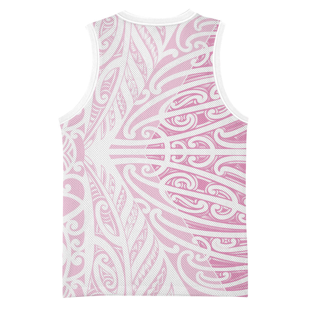 Pink New Zealand Puhoro Maori Tattoo Basketball Jersey