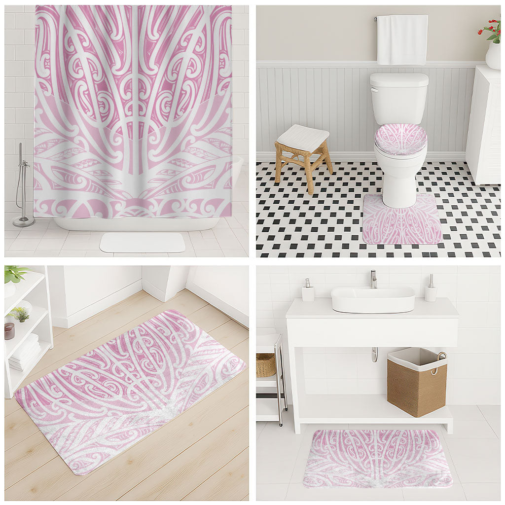 Pink New Zealand Puhoro Maori Tattoo Bathroom Set