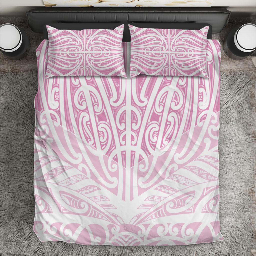 Pink New Zealand Puhoro Maori Tattoo Bedding Set