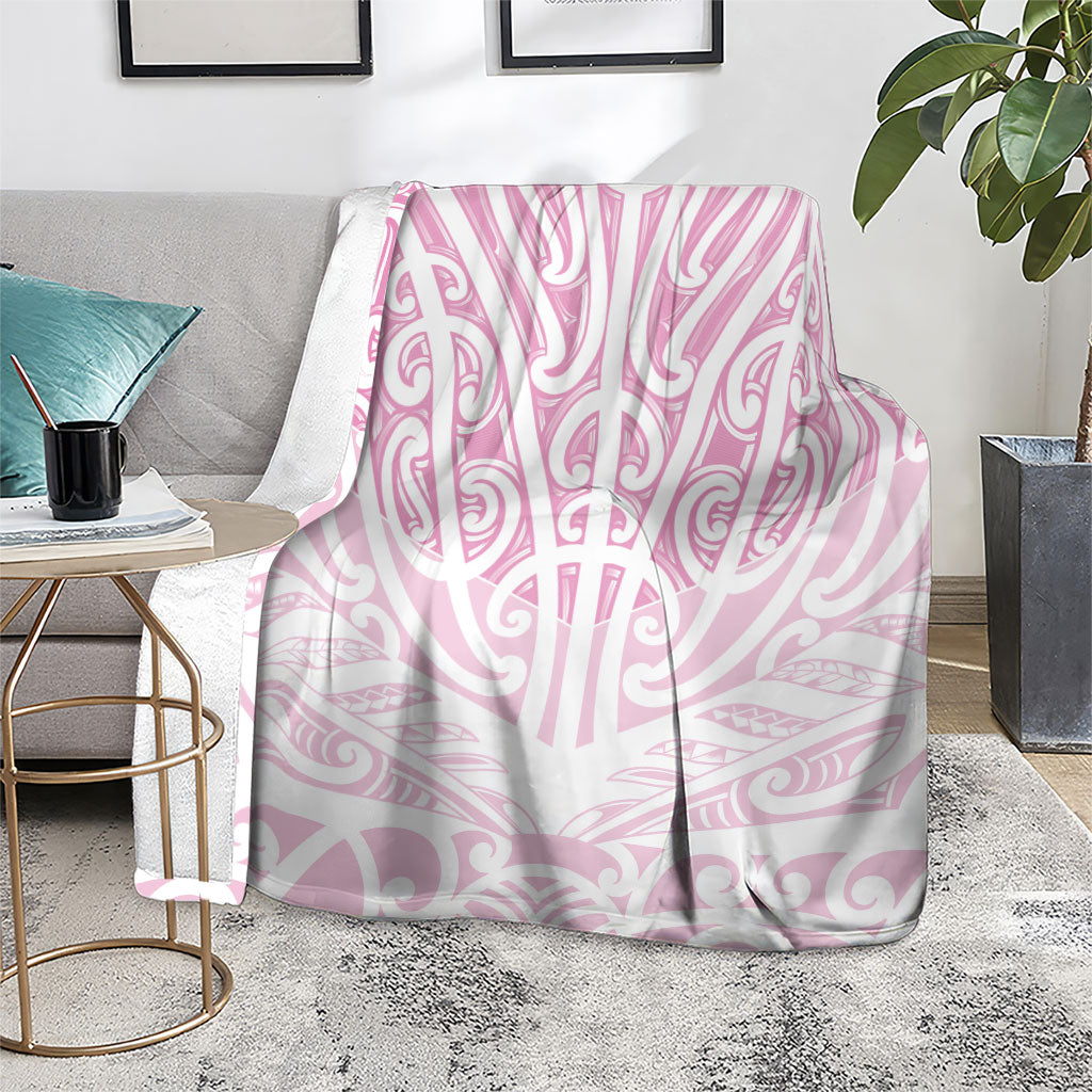 Pink New Zealand Puhoro Maori Tattoo Blanket