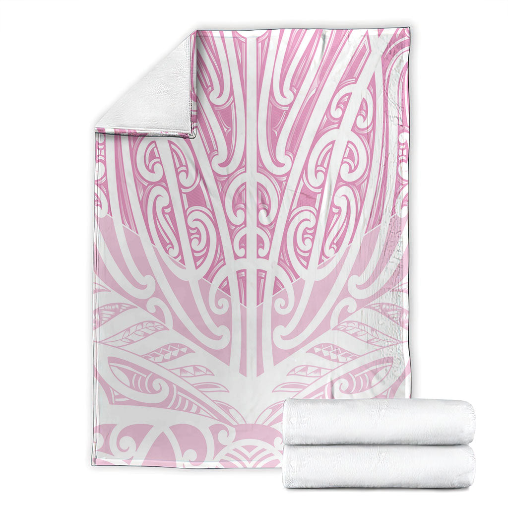 Pink New Zealand Puhoro Maori Tattoo Blanket