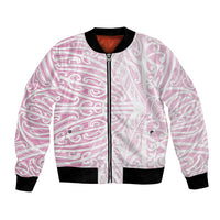 Pink New Zealand Puhoro Maori Tattoo Bomber Jacket