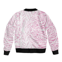Pink New Zealand Puhoro Maori Tattoo Bomber Jacket