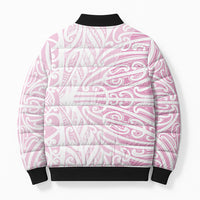 Pink New Zealand Puhoro Maori Tattoo Bomber Puffer Jacket