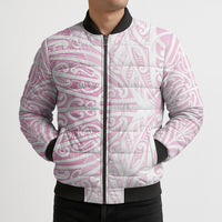 Pink New Zealand Puhoro Maori Tattoo Bomber Puffer Jacket