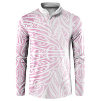 Pink New Zealand Puhoro Maori Tattoo Button Sweatshirt
