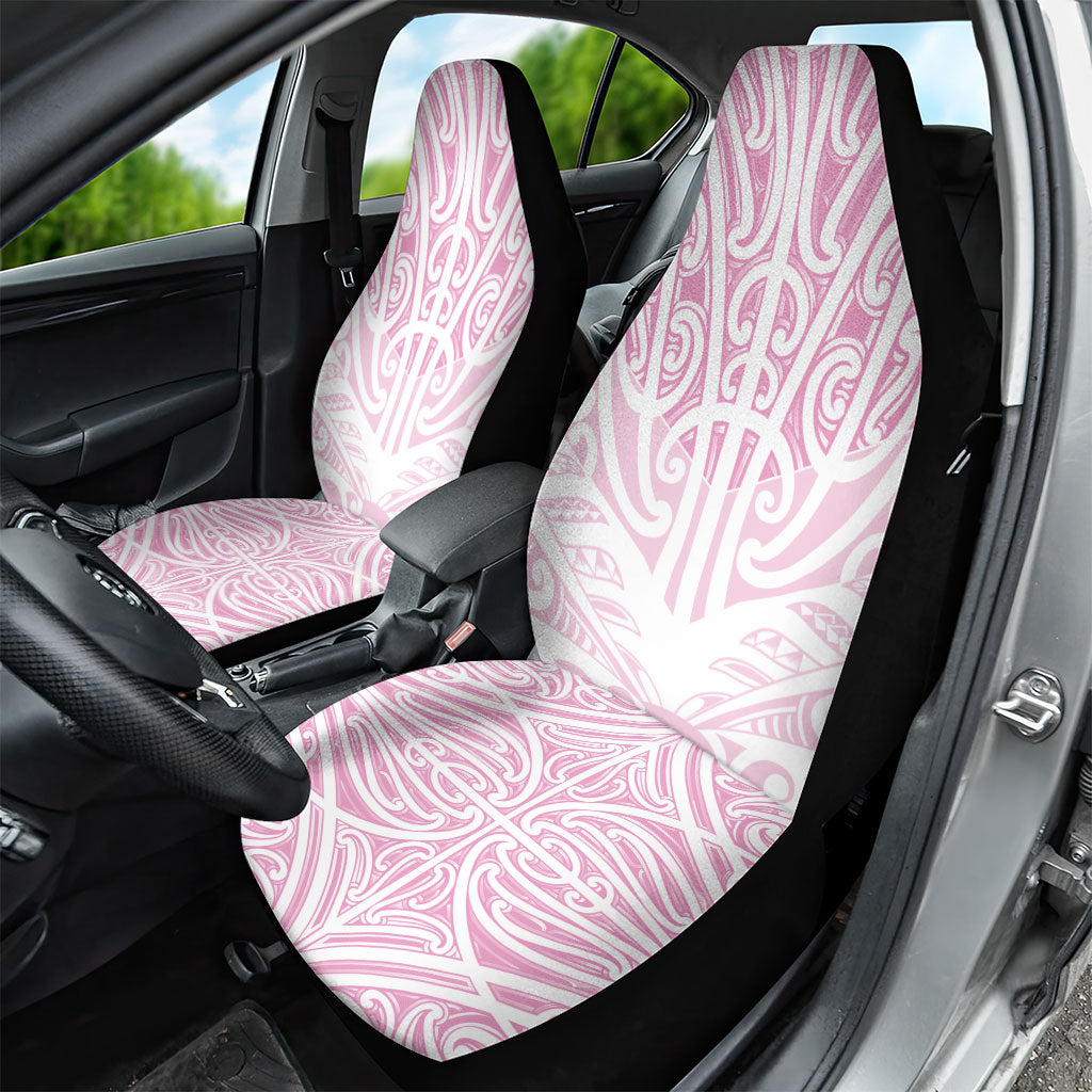 Pink New Zealand Puhoro Maori Tattoo Car Seat Cover