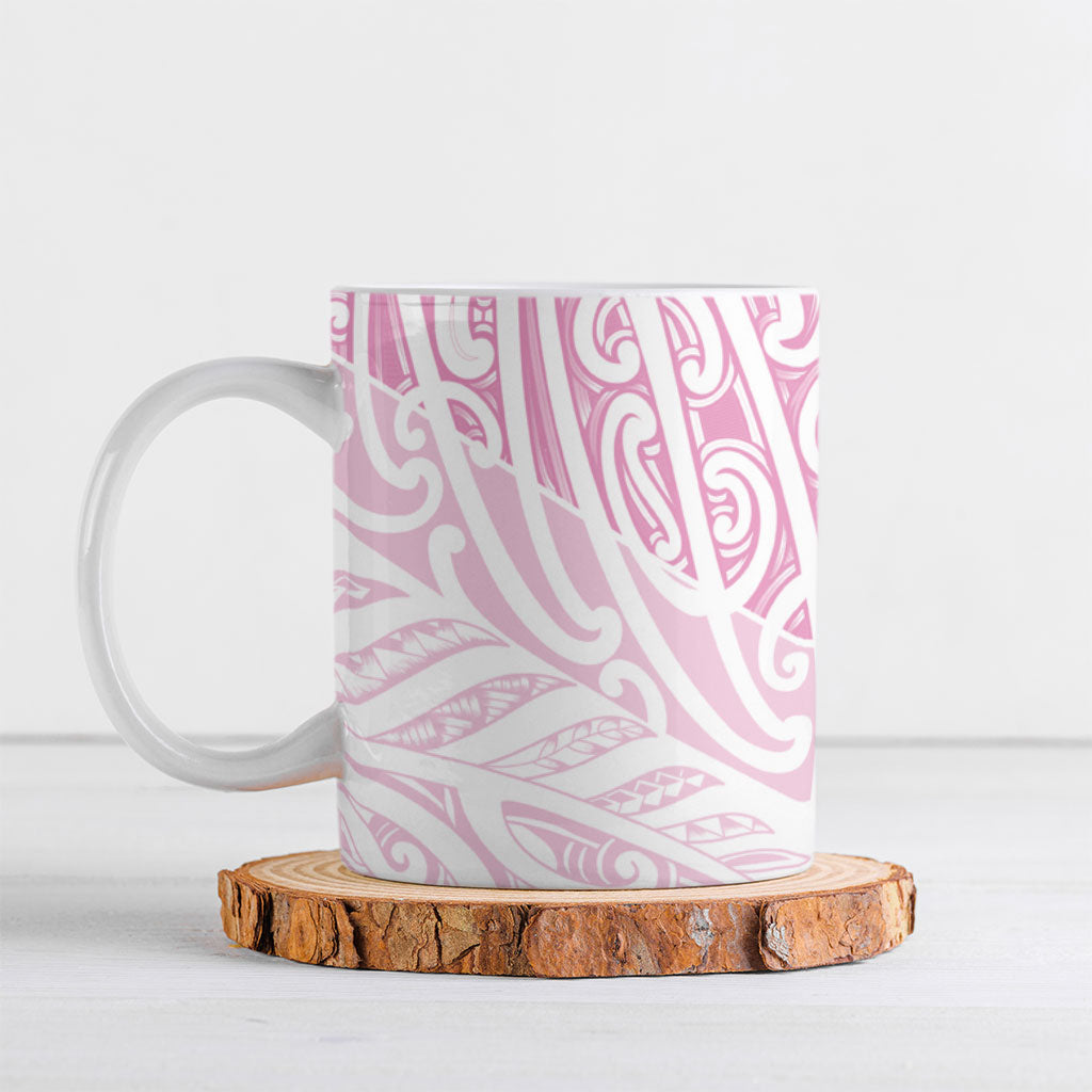 Pink New Zealand Puhoro Maori Tattoo Ceramic Mug