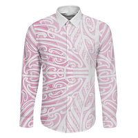 Pink New Zealand Puhoro Maori Tattoo Family Matching Summer Maxi Dress and Hawaiian Shirt