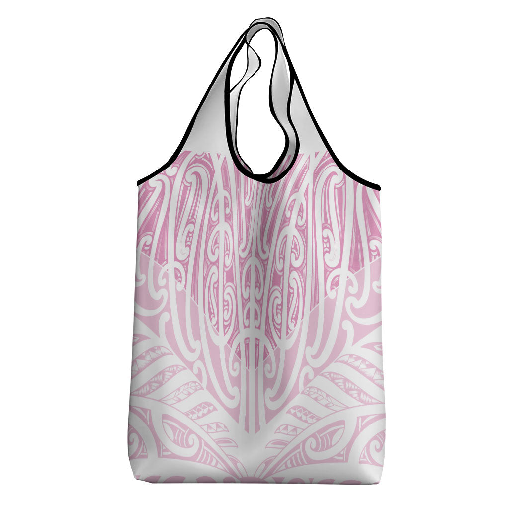 Pink New Zealand Puhoro Maori Tattoo Grocery Bag