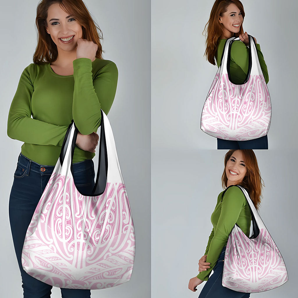 Pink New Zealand Puhoro Maori Tattoo Grocery Bag