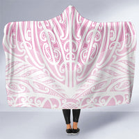 Pink New Zealand Puhoro Maori Tattoo Hooded Blanket
