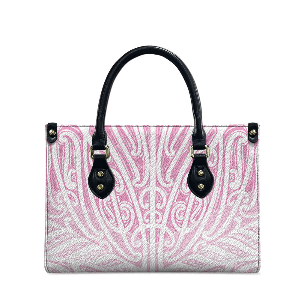 Pink New Zealand Puhoro Maori Tattoo Leather Bag