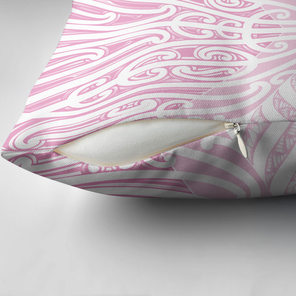 Pink New Zealand Puhoro Maori Tattoo Pillow Cover