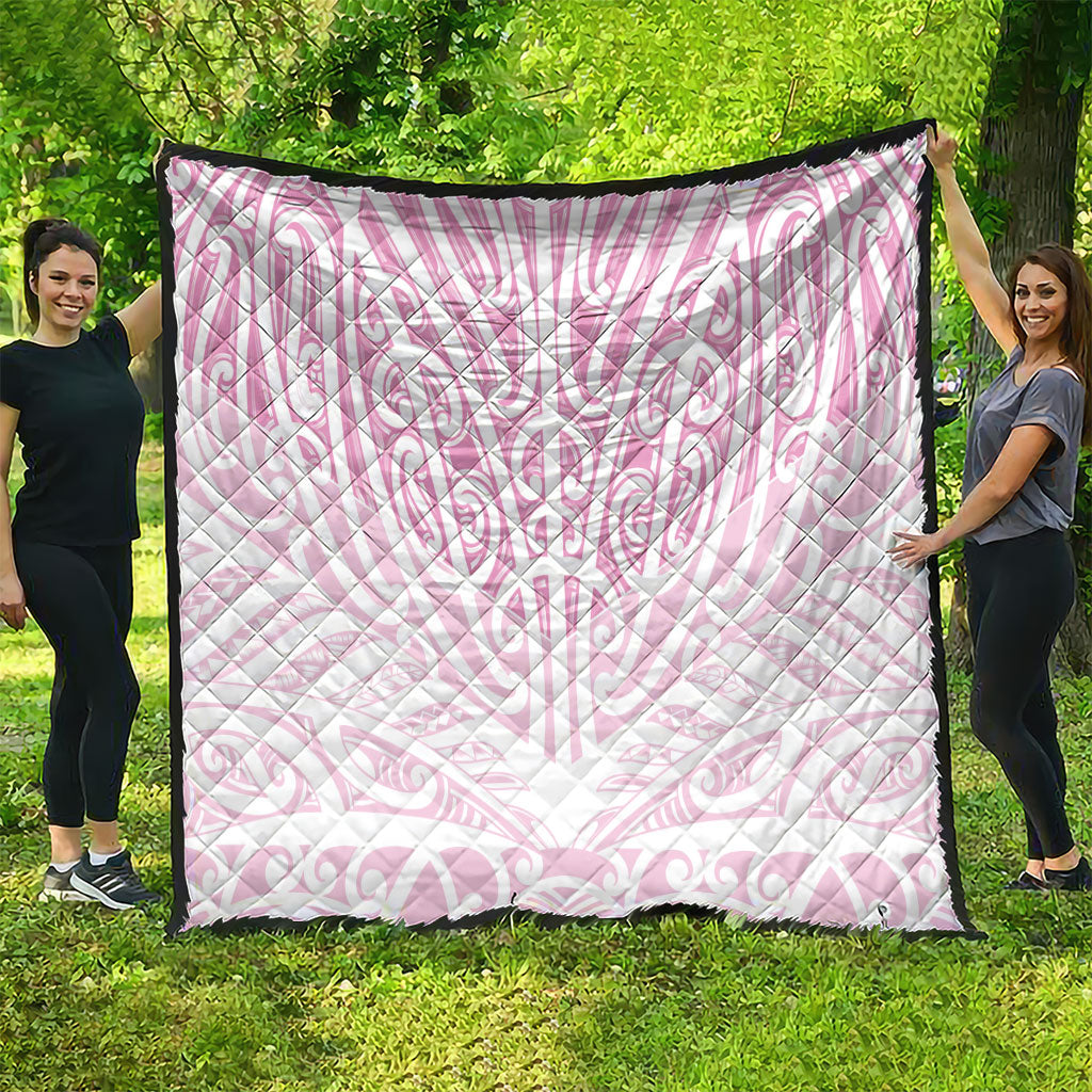 Pink New Zealand Puhoro Maori Tattoo Quilt