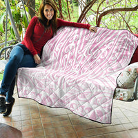 Pink New Zealand Puhoro Maori Tattoo Quilt