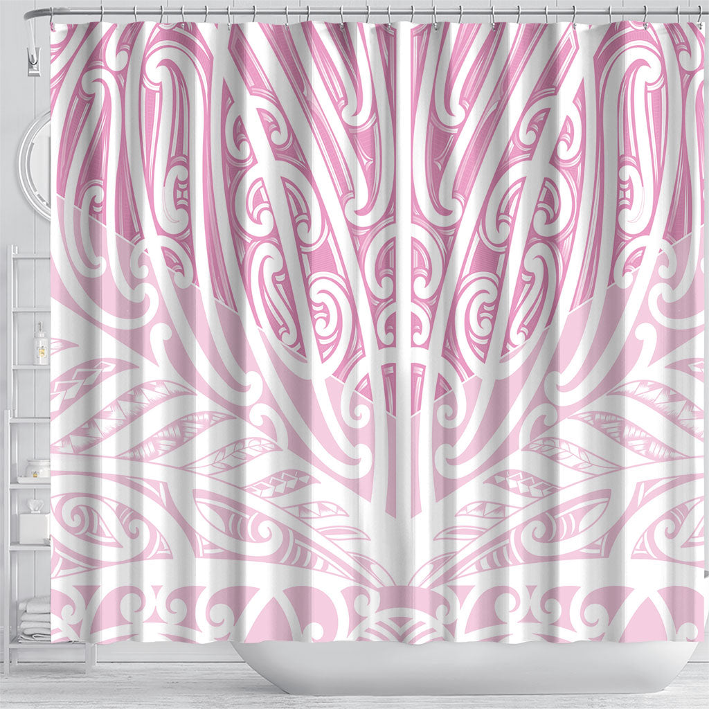 Pink New Zealand Puhoro Maori Tattoo Shower Curtain