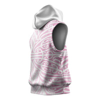 Pink New Zealand Puhoro Maori Tattoo Sleeveless Hoodie