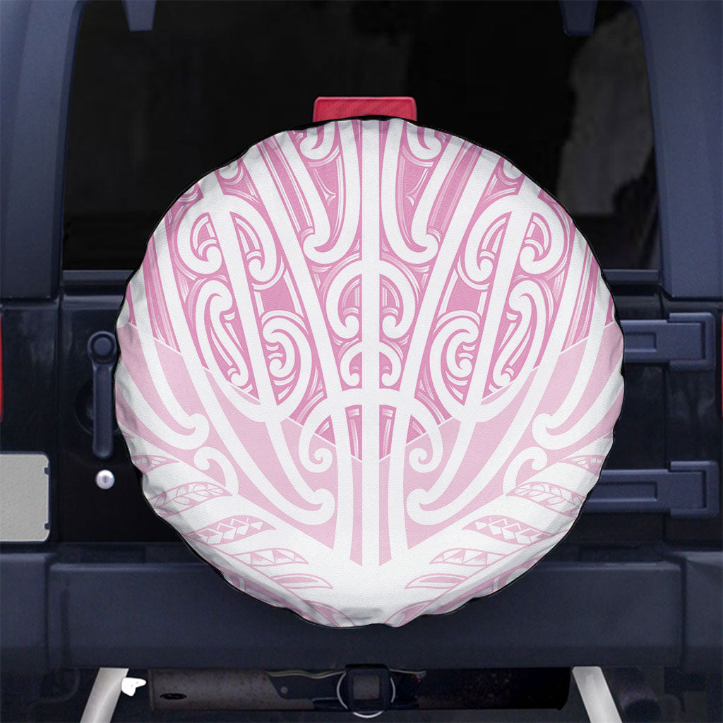 Pink New Zealand Puhoro Maori Tattoo Spare Tire Cover