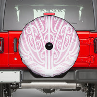 Pink New Zealand Puhoro Maori Tattoo Spare Tire Cover