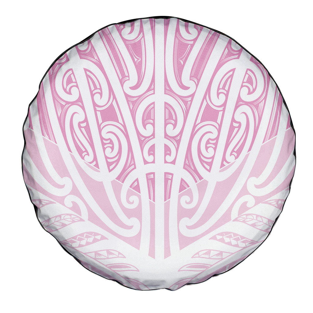 Pink New Zealand Puhoro Maori Tattoo Spare Tire Cover
