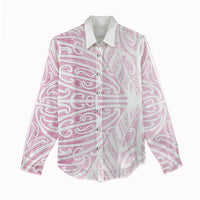 Pink New Zealand Puhoro Maori Tattoo Women Casual Shirt