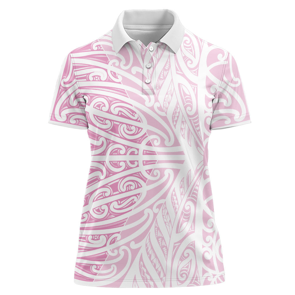 Pink New Zealand Puhoro Maori Tattoo Women Polo Shirt