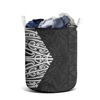 Black New Zealand Puhoro Maori Tattoo Laundry Basket