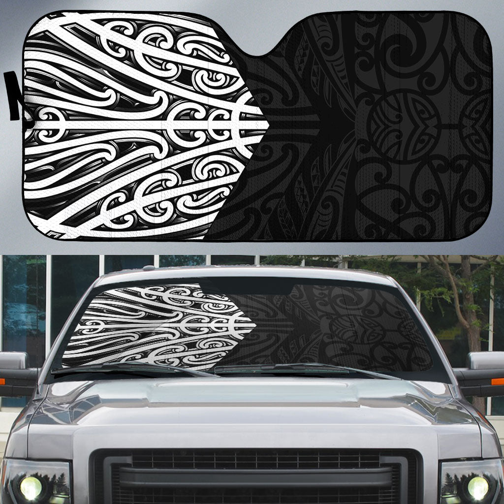 Black New Zealand Puhoro Maori Tattoo Auto Sun Shade