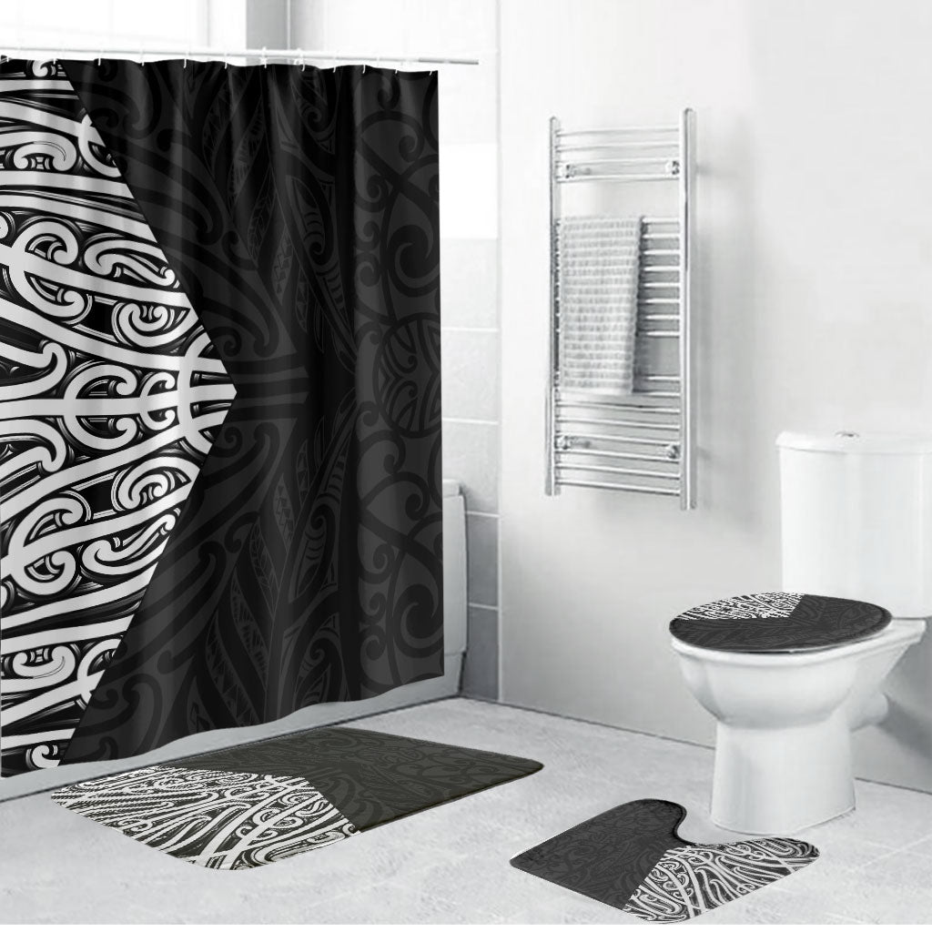 Black New Zealand Puhoro Maori Tattoo Bathroom Set
