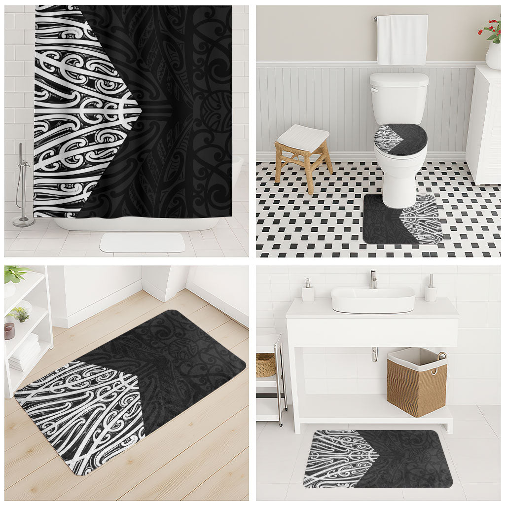 Black New Zealand Puhoro Maori Tattoo Bathroom Set