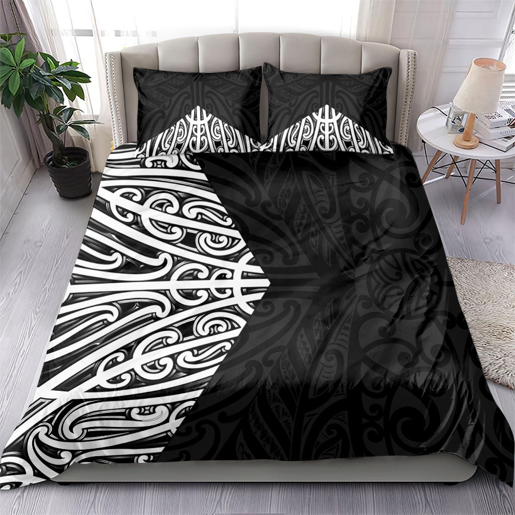 Black New Zealand Puhoro Maori Tattoo Bedding Set