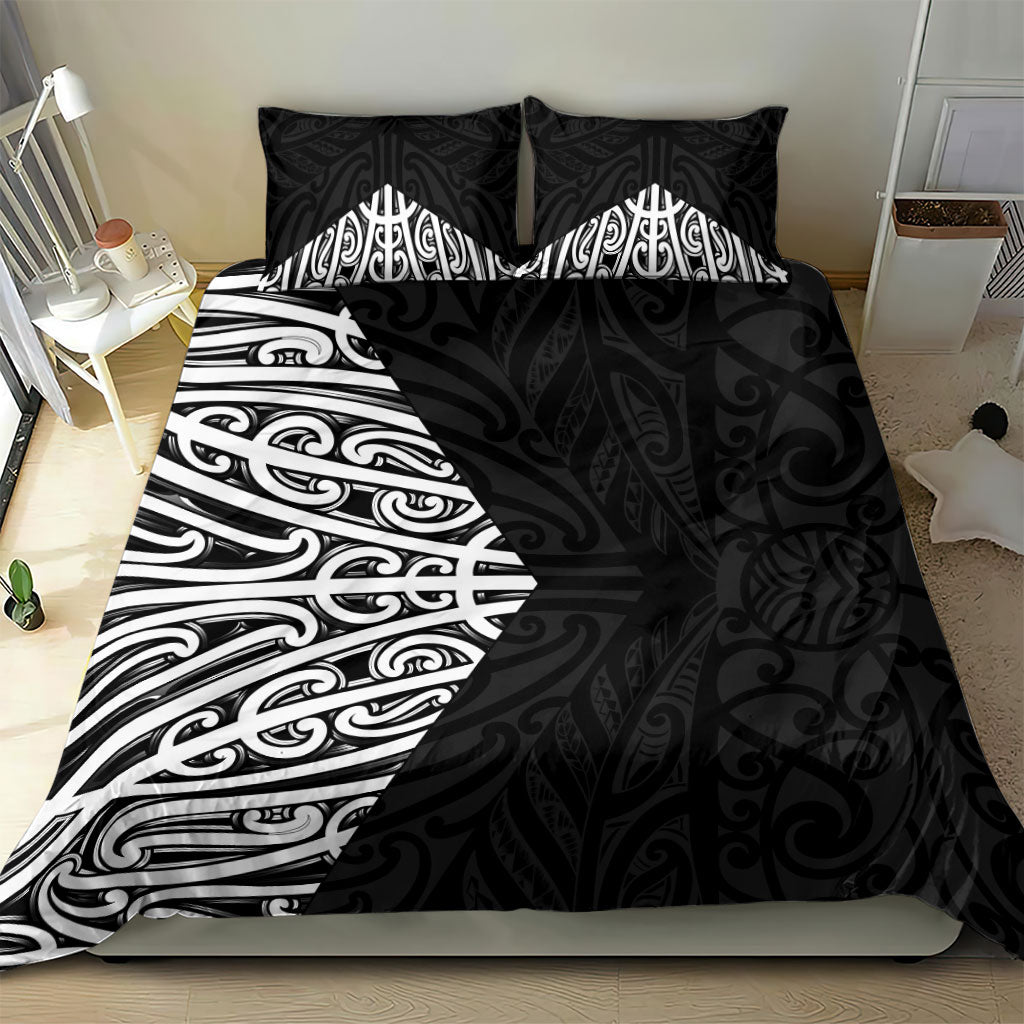 Black New Zealand Puhoro Maori Tattoo Bedding Set