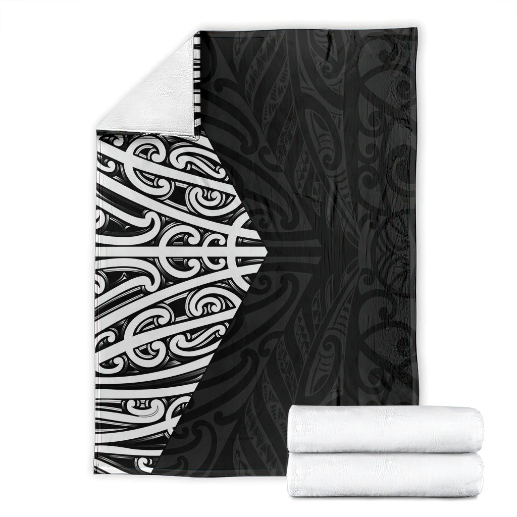 Black New Zealand Puhoro Maori Tattoo Blanket