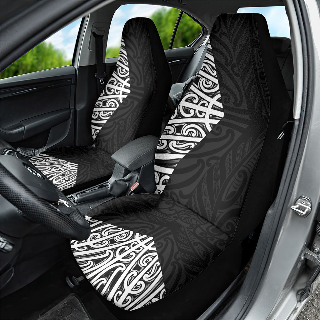 Black New Zealand Puhoro Maori Tattoo Car Seat Cover