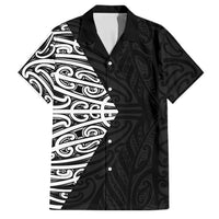 Black New Zealand Puhoro Maori Tattoo Family Matching Summer Maxi Dress and Hawaiian Shirt