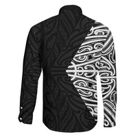 Black New Zealand Puhoro Maori Tattoo Family Matching Summer Maxi Dress and Hawaiian Shirt