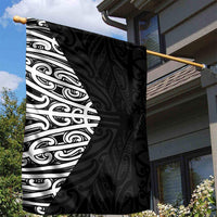 Black New Zealand Puhoro Maori Tattoo Garden Flag