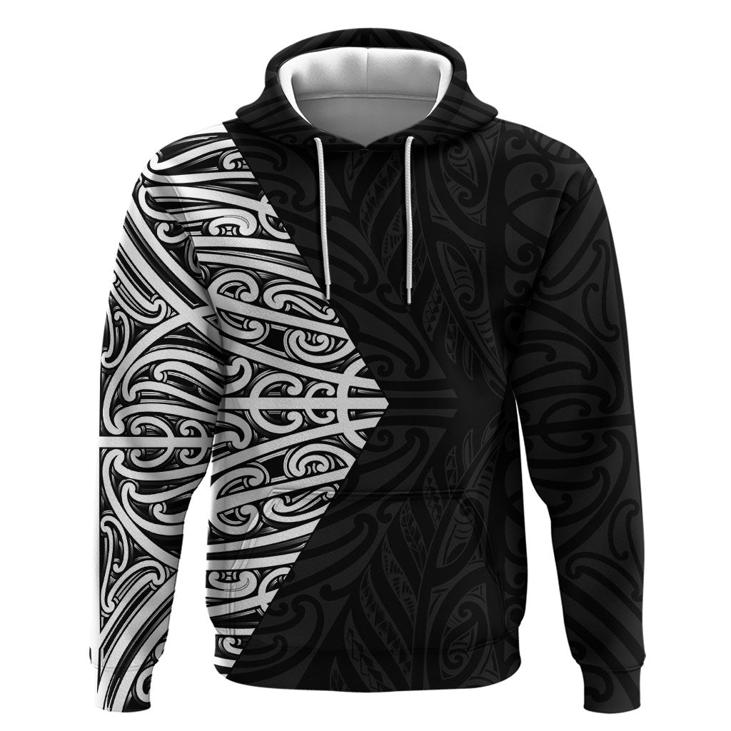 Black New Zealand Puhoro Maori Tattoo Hoodie