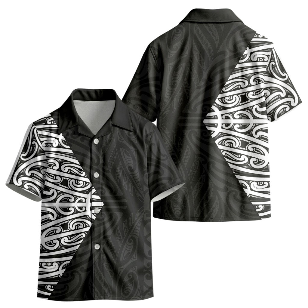 Black New Zealand Puhoro Maori Tattoo Kid Hawaiian Shirt LT14 - Polynesian Pride
